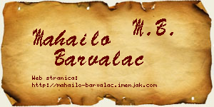 Mahailo Barvalac vizit kartica